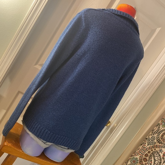 St. John's Bay Blue Knit Sweater - Picture 7 of 12
